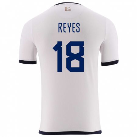 Kandiny Herren Ecuador Ashley Reyes #18 Weiß Auswärtstrikot Trikot 24-26 T-Shirt