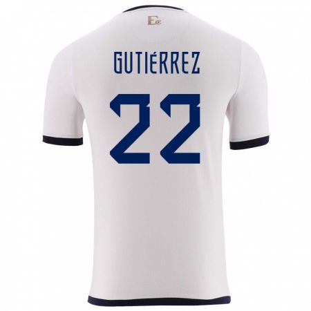 Kandiny Herren Ecuador Melanie Gutierrez #22 Weiß Auswärtstrikot Trikot 24-26 T-Shirt