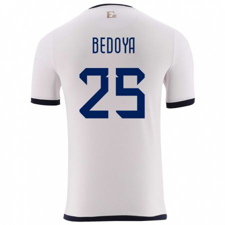 Kandiny Herren Ecuador Jaydah Bedoya #25 Weiß Auswärtstrikot Trikot 24-26 T-Shirt