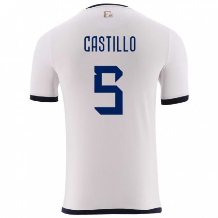 Kandiny Herren Ecuador Denil Castillo #5 Weiß Auswärtstrikot Trikot 24-26 T-Shirt