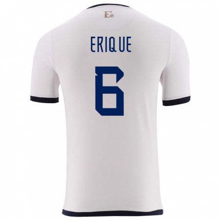 Kandiny Herren Ecuador Yeltzin Erique #6 Weiß Auswärtstrikot Trikot 24-26 T-Shirt
