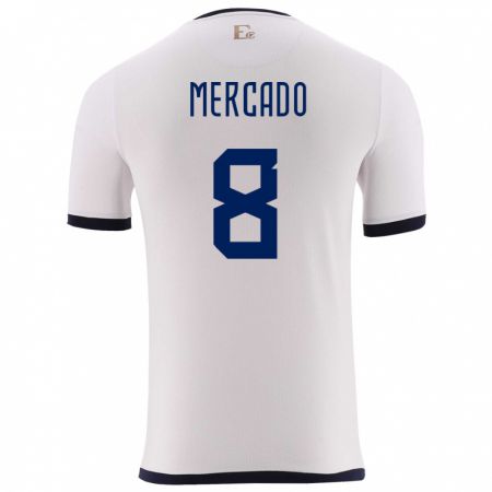 Kandiny Herren Ecuador Patrik Mercado #8 Weiß Auswärtstrikot Trikot 24-26 T-Shirt