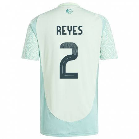 Kandiny Herren Mexiko Luis Reyes #2 Leinengrün Auswärtstrikot Trikot 24-26 T-Shirt