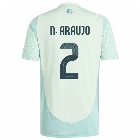 Kandiny Herren Mexiko Nestor Araujo #2 Leinengrün Auswärtstrikot Trikot 24-26 T-Shirt