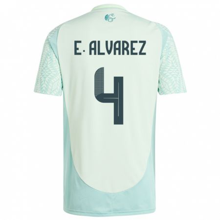 Kandiny Herren Mexiko Edson Alvarez #4 Leinengrün Auswärtstrikot Trikot 24-26 T-Shirt