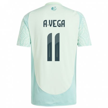Kandiny Herren Mexiko Alexis Vega #11 Leinengrün Auswärtstrikot Trikot 24-26 T-Shirt