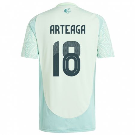 Kandiny Herren Mexiko Gerardo Arteaga #18 Leinengrün Auswärtstrikot Trikot 24-26 T-Shirt