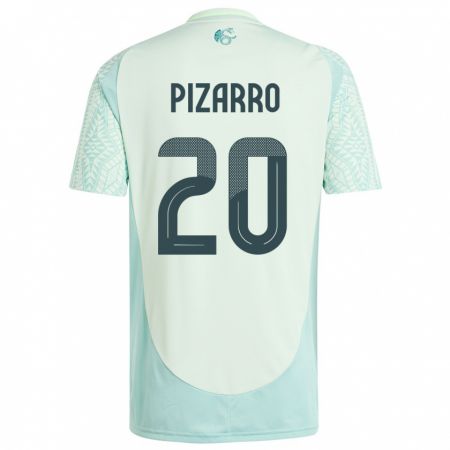 Kandiny Herren Mexiko Rodolfo Pizarro #20 Leinengrün Auswärtstrikot Trikot 24-26 T-Shirt