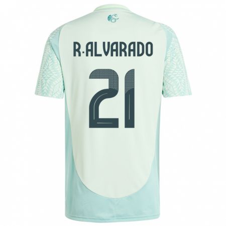 Kandiny Herren Mexiko Roberto Alvarado #21 Leinengrün Auswärtstrikot Trikot 24-26 T-Shirt
