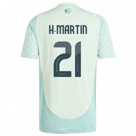 Kandiny Herren Mexiko Henry Martin #21 Leinengrün Auswärtstrikot Trikot 24-26 T-Shirt