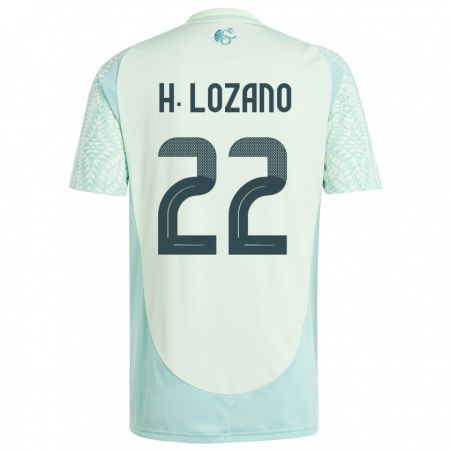Kandiny Herren Mexiko Hirving Lozano #22 Leinengrün Auswärtstrikot Trikot 24-26 T-Shirt