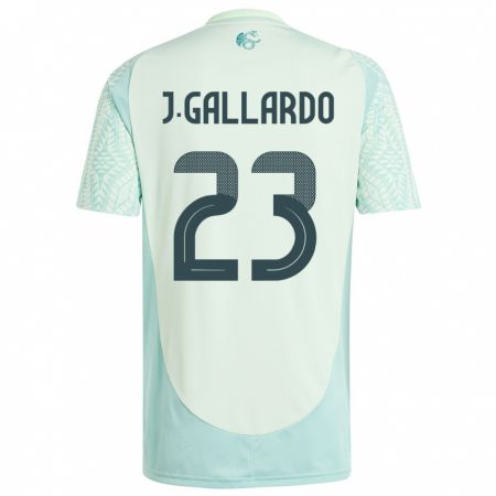 Kandiny Herren Mexiko Jesus Gallardo #23 Leinengrün Auswärtstrikot Trikot 24-26 T-Shirt