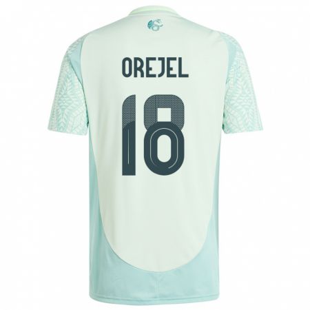 Kandiny Herren Mexiko Jocelyn Orejel #18 Leinengrün Auswärtstrikot Trikot 24-26 T-Shirt