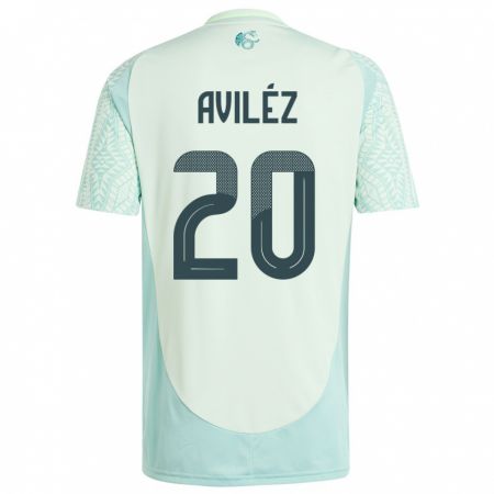 Kandiny Herren Mexiko Aylin Avilez #20 Leinengrün Auswärtstrikot Trikot 24-26 T-Shirt