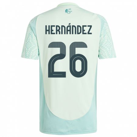 Kandiny Herren Mexiko Nicolette Hernandez #26 Leinengrün Auswärtstrikot Trikot 24-26 T-Shirt