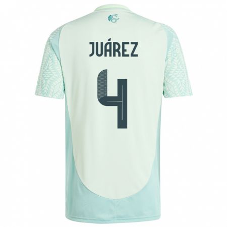 Kandiny Herren Mexiko Ramon Juarez #4 Leinengrün Auswärtstrikot Trikot 24-26 T-Shirt