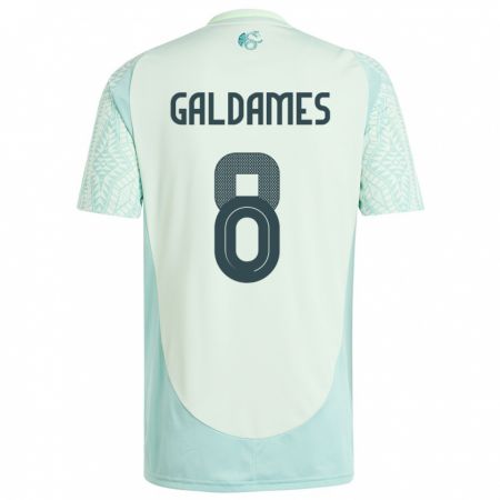 Kandiny Herren Mexiko Benjamin Galdames #8 Leinengrün Auswärtstrikot Trikot 24-26 T-Shirt