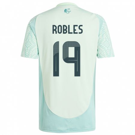 Kandiny Herren Mexiko Angel Robles #19 Leinengrün Auswärtstrikot Trikot 24-26 T-Shirt