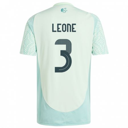 Kandiny Herren Mexiko Antonio Leone #3 Leinengrün Auswärtstrikot Trikot 24-26 T-Shirt