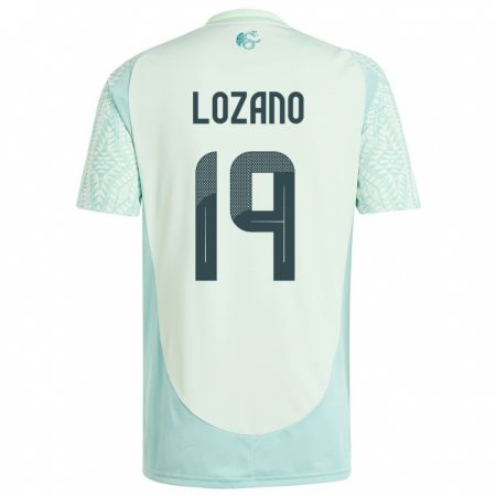 Kandiny Herren Mexiko Esteban Lozano #19 Leinengrün Auswärtstrikot Trikot 24-26 T-Shirt