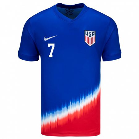 Kandiny Herren Vereinigte Staaten Favian Loyala #7 Blau Auswärtstrikot Trikot 24-26 T-Shirt