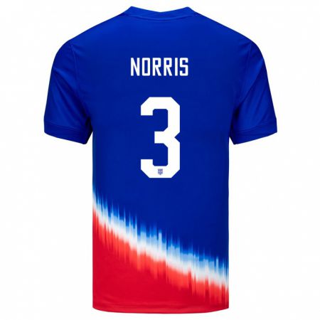 Kandiny Herren Vereinigte Staaten Nolan Norris #3 Blau Auswärtstrikot Trikot 24-26 T-Shirt