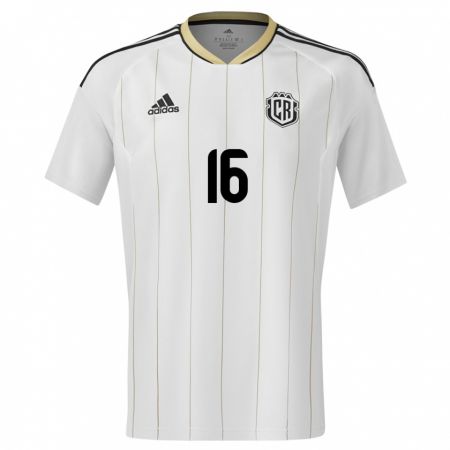 Kandiny Herren Costa Rica Katherine Alvarado #16 Weiß Auswärtstrikot Trikot 24-26 T-Shirt