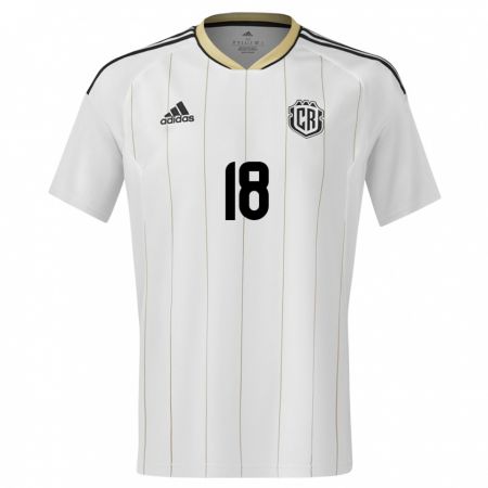 Kandiny Herren Costa Rica Bayron Mora #18 Weiß Auswärtstrikot Trikot 24-26 T-Shirt