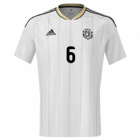 Kandiny Herren Costa Rica Oscar Duarte #6 Weiß Auswärtstrikot Trikot 24-26 T-Shirt