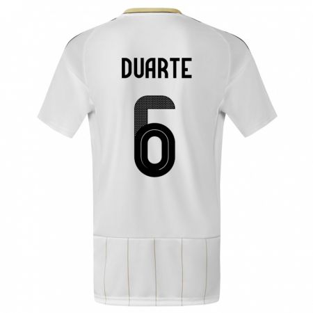 Kandiny Herren Costa Rica Oscar Duarte #6 Weiß Auswärtstrikot Trikot 24-26 T-Shirt