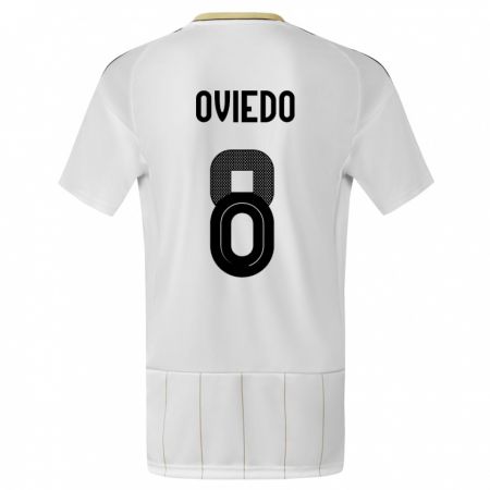Kandiny Herren Costa Rica Bryan Oviedo #8 Weiß Auswärtstrikot Trikot 24-26 T-Shirt