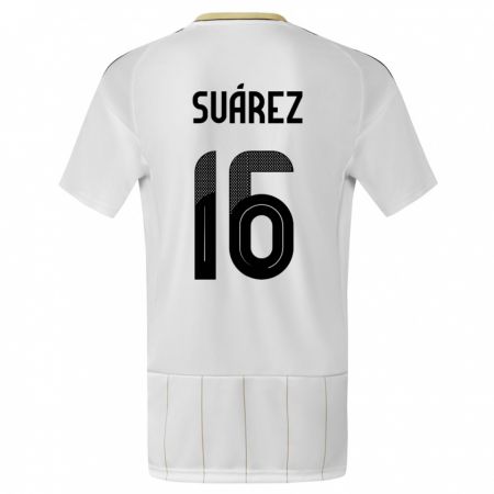 Kandiny Herren Costa Rica Aaron Suarez #16 Weiß Auswärtstrikot Trikot 24-26 T-Shirt