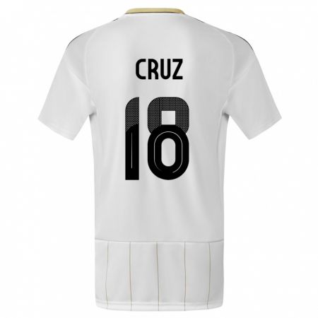 Kandiny Herren Costa Rica Aaron Cruz #18 Weiß Auswärtstrikot Trikot 24-26 T-Shirt