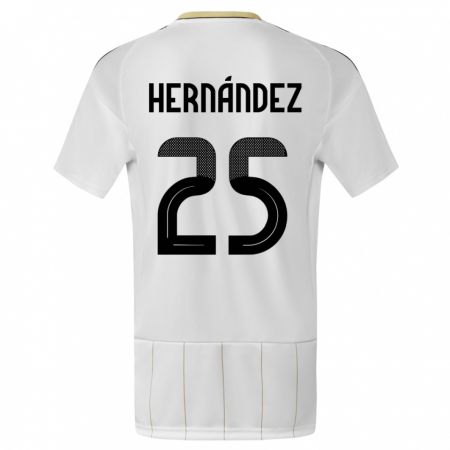 Kandiny Herren Costa Rica Anthony Hernandez #25 Weiß Auswärtstrikot Trikot 24-26 T-Shirt