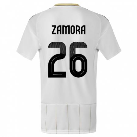 Kandiny Herren Costa Rica Alvaro Zamora #26 Weiß Auswärtstrikot Trikot 24-26 T-Shirt