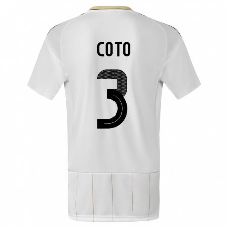Kandiny Herren Costa Rica Maria Coto #3 Weiß Auswärtstrikot Trikot 24-26 T-Shirt