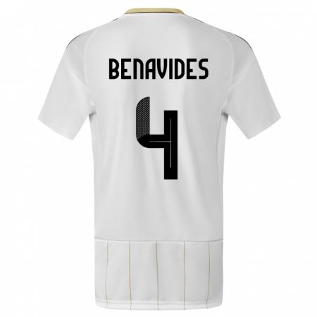 Kandiny Herren Costa Rica Mariana Benavides #4 Weiß Auswärtstrikot Trikot 24-26 T-Shirt