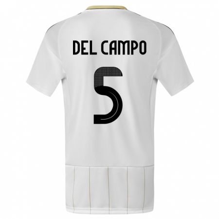 Kandiny Herren Costa Rica Valeria Del Campo #5 Weiß Auswärtstrikot Trikot 24-26 T-Shirt