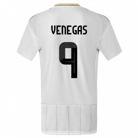 Kandiny Herren Costa Rica Carolina Venegas #9 Weiß Auswärtstrikot Trikot 24-26 T-Shirt