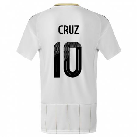 Kandiny Herren Costa Rica Shirley Cruz #10 Weiß Auswärtstrikot Trikot 24-26 T-Shirt