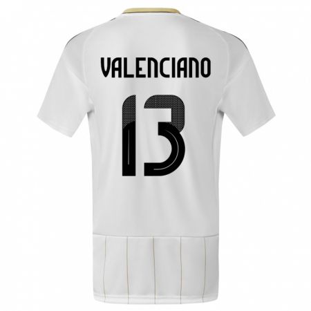 Kandiny Herren Costa Rica Emilie Valenciano #13 Weiß Auswärtstrikot Trikot 24-26 T-Shirt
