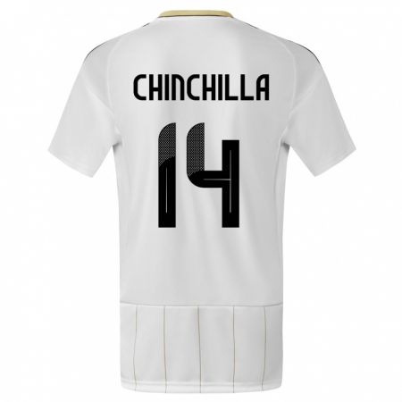 Kandiny Herren Costa Rica Priscila Chinchilla #14 Weiß Auswärtstrikot Trikot 24-26 T-Shirt