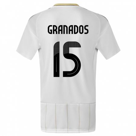 Kandiny Herren Costa Rica Cristin Granados #15 Weiß Auswärtstrikot Trikot 24-26 T-Shirt