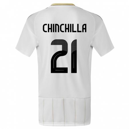 Kandiny Herren Costa Rica Viviana Chinchilla #21 Weiß Auswärtstrikot Trikot 24-26 T-Shirt
