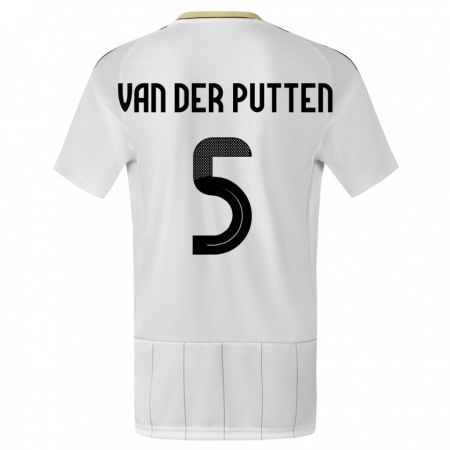Kandiny Herren Costa Rica Santiago Van Der Putten #5 Weiß Auswärtstrikot Trikot 24-26 T-Shirt