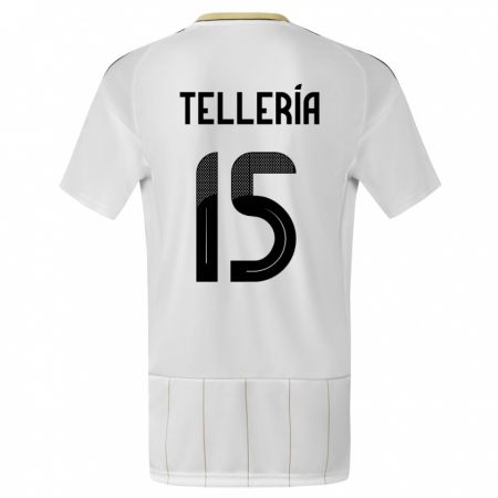 Kandiny Herren Costa Rica Jostin Telleria #15 Weiß Auswärtstrikot Trikot 24-26 T-Shirt