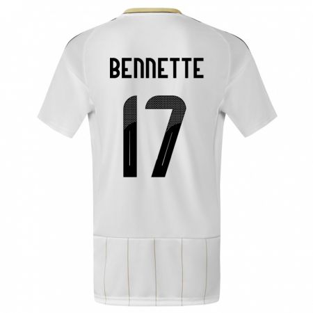 Kandiny Herren Costa Rica Jewison Bennette #17 Weiß Auswärtstrikot Trikot 24-26 T-Shirt