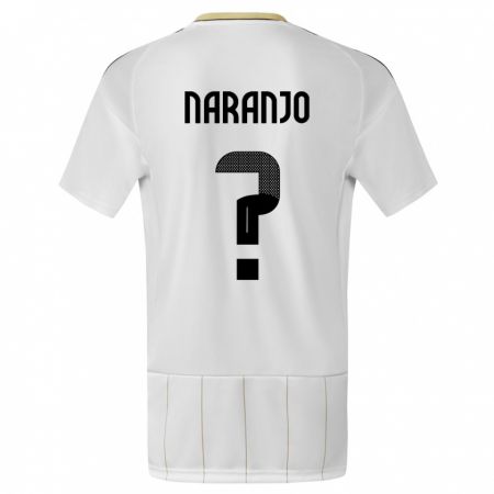 Kandiny Herren Costa Rica Andry Naranjo #0 Weiß Auswärtstrikot Trikot 24-26 T-Shirt