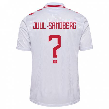 Kandiny Herren Dänemark Nikolaj Juul-Sandberg #0 Weiß Auswärtstrikot Trikot 24-26 T-Shirt