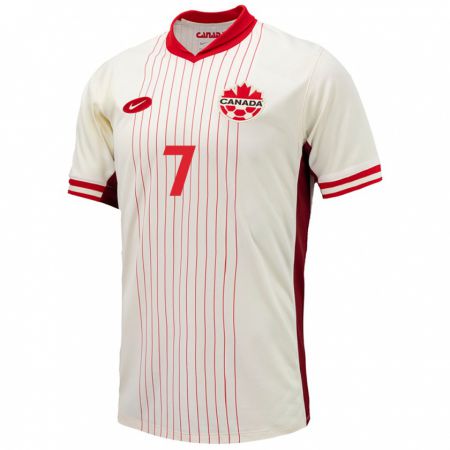Kandiny Herren Kanada Taryck Tahid #7 Weiß Auswärtstrikot Trikot 24-26 T-Shirt